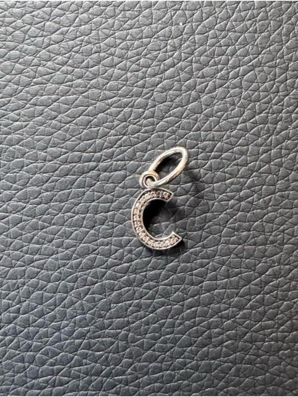 Pandora Silver Cubic Zirconia Letter C Charm - Sparkling Silver
